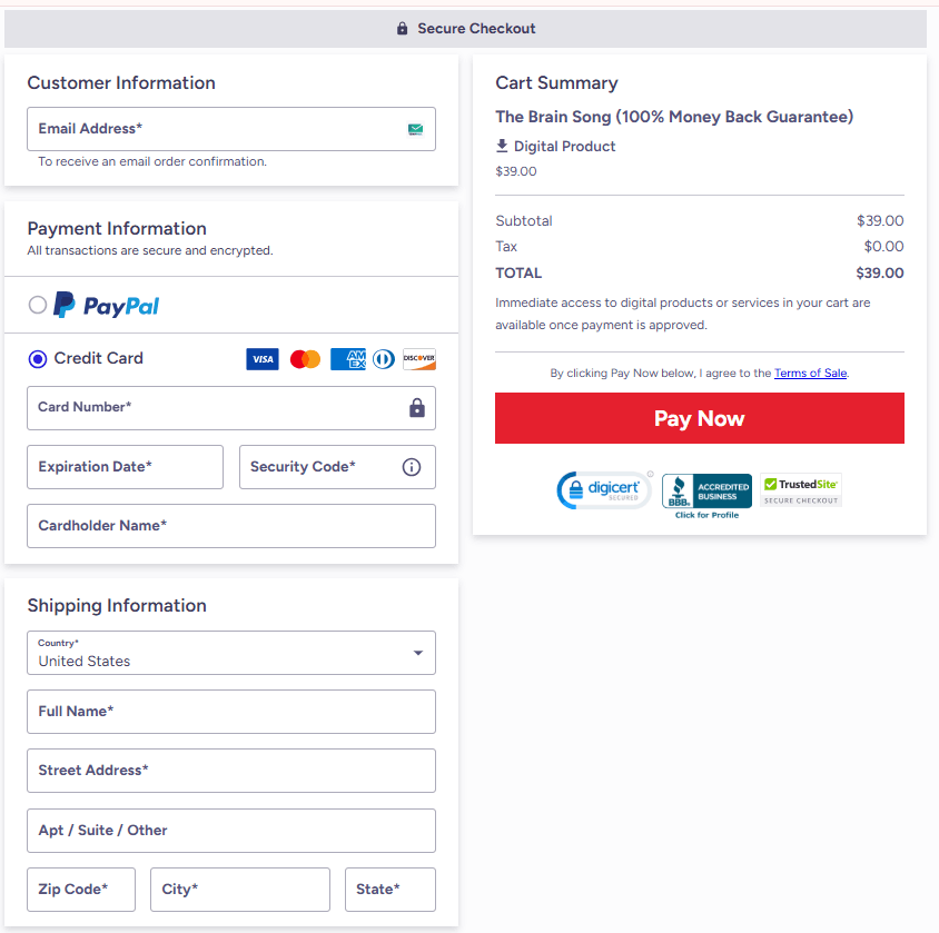 The Brain Song-order-page